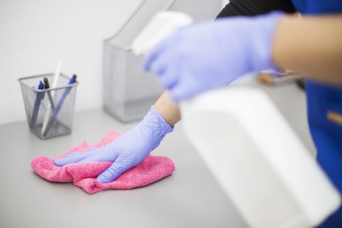 Step-by-step upholstery cleaning process at Chiwick
