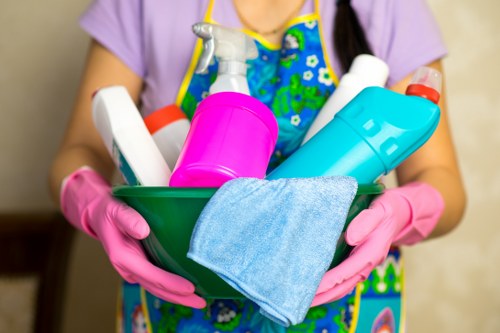 Team performing post-construction cleaning