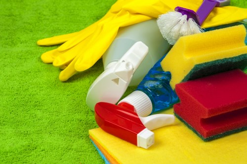 Professionals cleaning carpets with advanced equipment