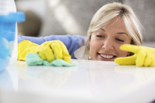 Sanitized bathroom cleaning performed by Chiwick experts